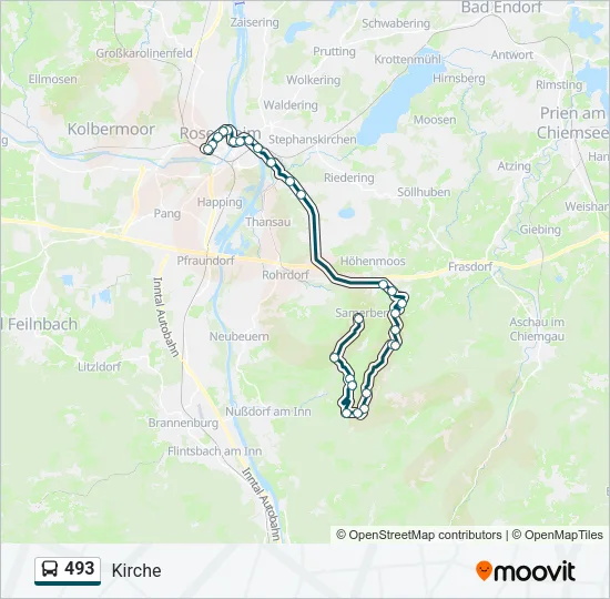 493 Bus Line Map