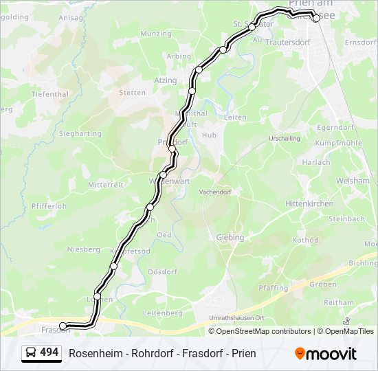 494 bus Line Map