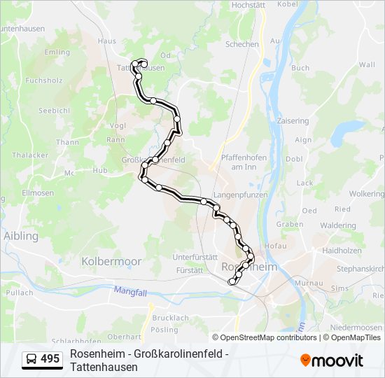 495 bus Line Map