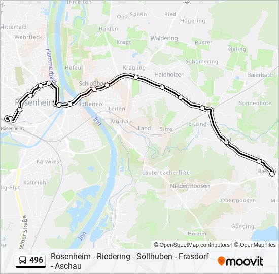 Buslinie 496 Karte