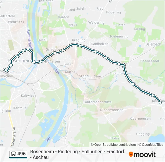 Автобус 496: карта маршрута