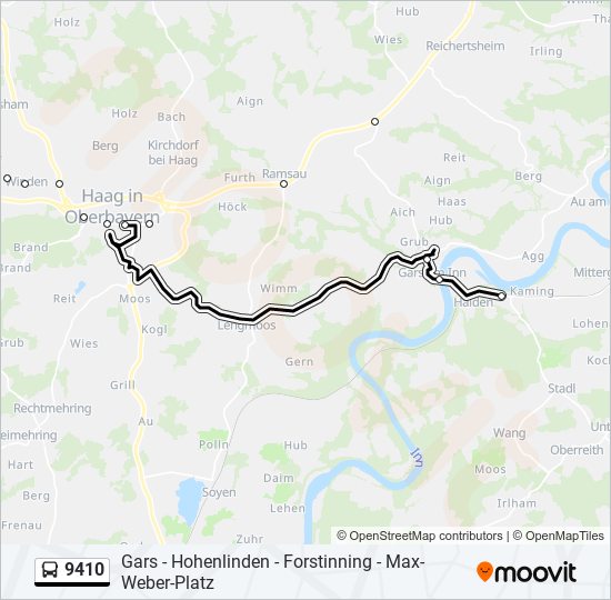 Автобус 9410: карта маршрута