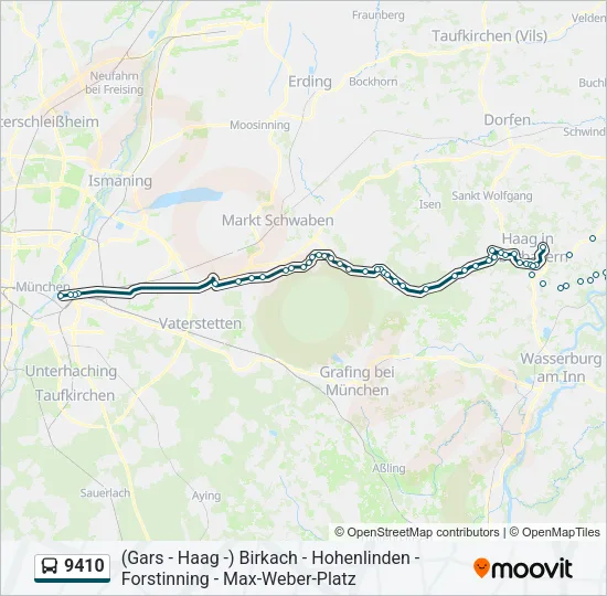 Автобус 9410: карта маршрута