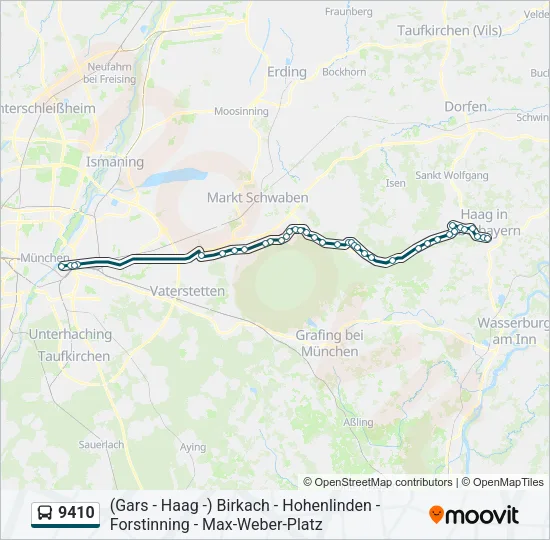 Автобус 9410: карта маршрута