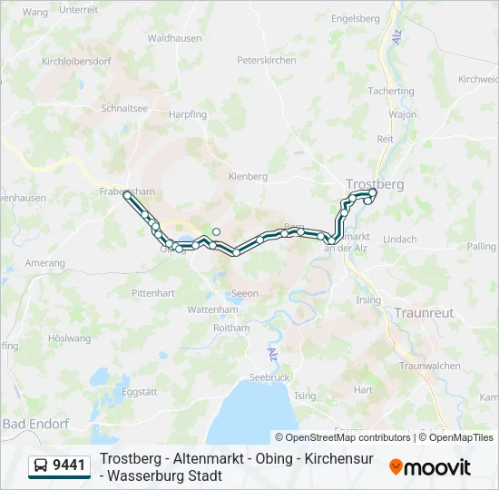 Автобус 9441: карта маршрута