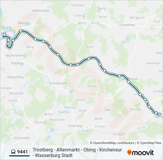 Автобус 9441: карта маршрута