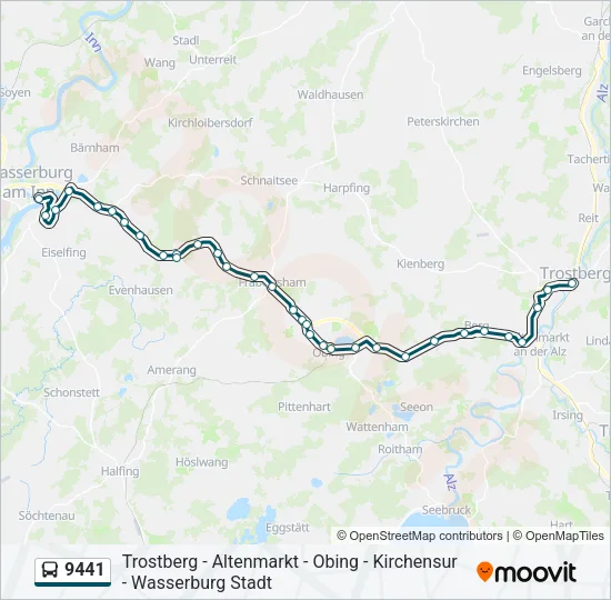 Автобус 9441: карта маршрута