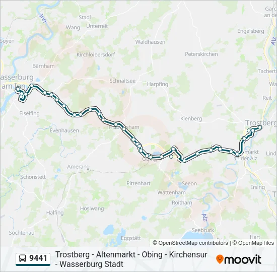 Автобус 9441: карта маршрута