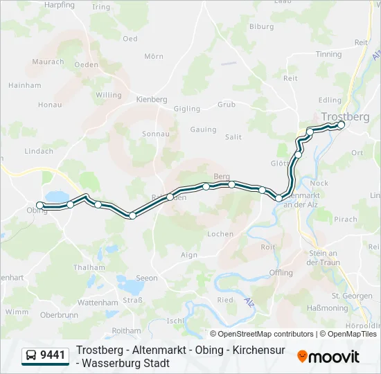 Автобус 9441: карта маршрута