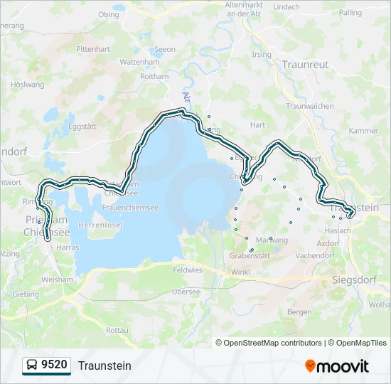 Автобус 9520: карта маршрута