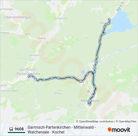 Buslinie 9608 Karte