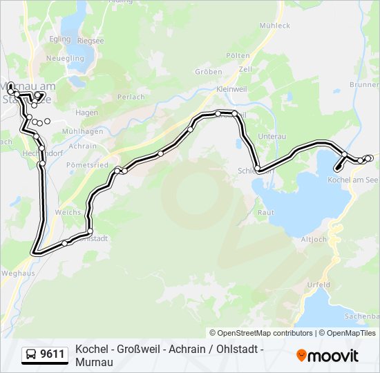 9611 bus Line Map