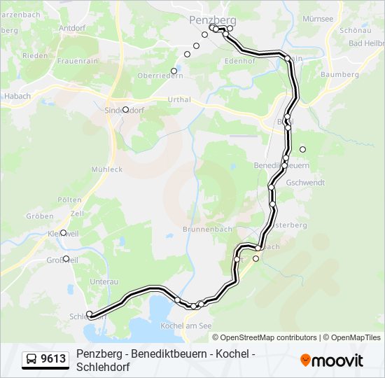 9613 bus Line Map