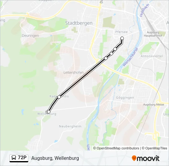 72P Bus Line Map