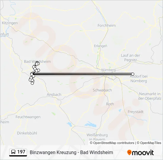 Автобус 197: карта маршрута