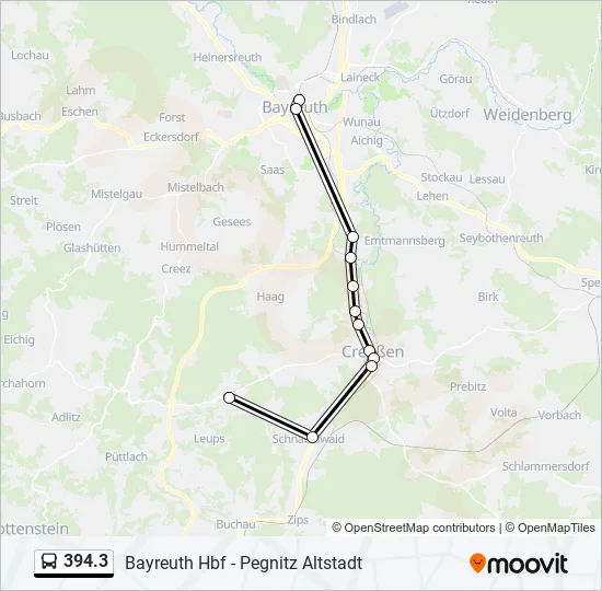 Автобус 394.3: карта маршрута