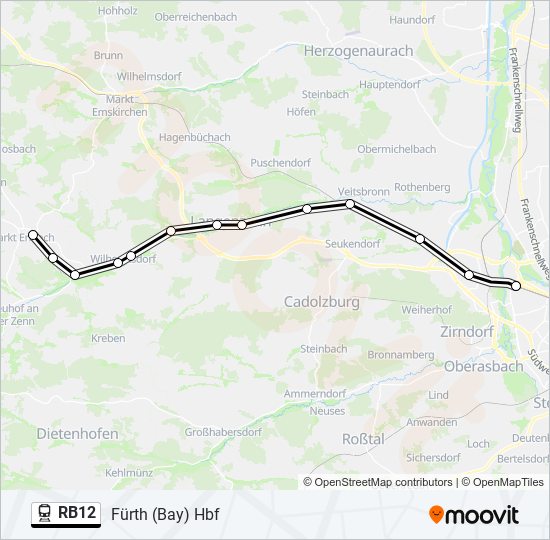 Bahnlinie RB12 Karte