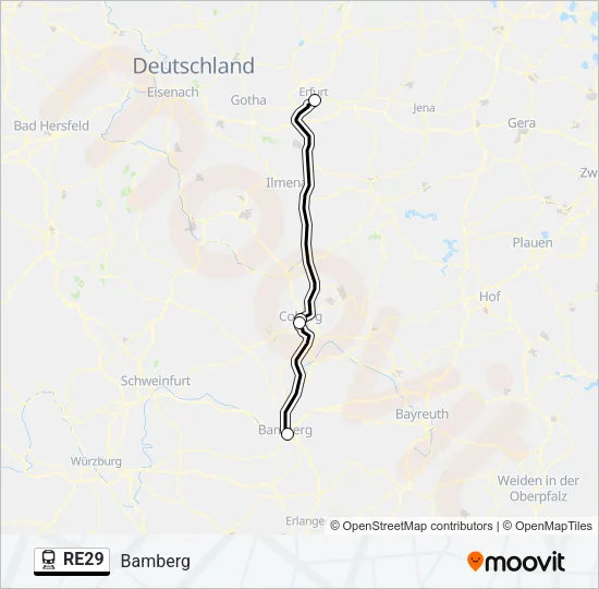 RE29 Train Line Map
