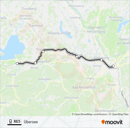 Bahnlinie RE5 Karte