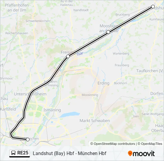 RE25 Bus Line Map