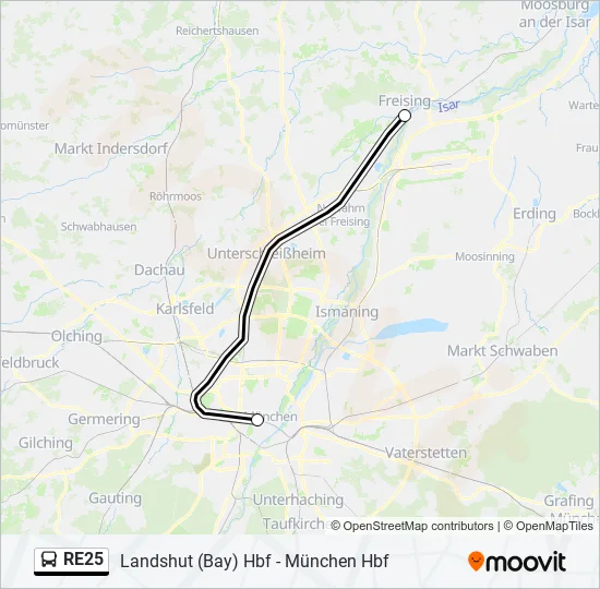 RE25 Bus Line Map