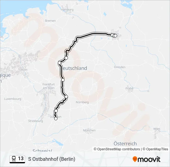 13 Train Line Map