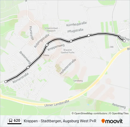 620 Bus Line Map