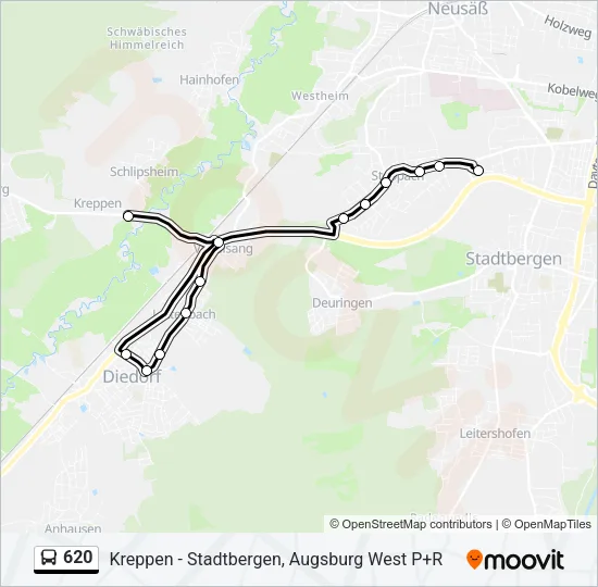 620 Bus Line Map