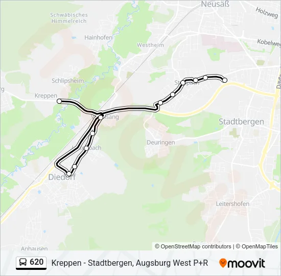 620 Bus Line Map