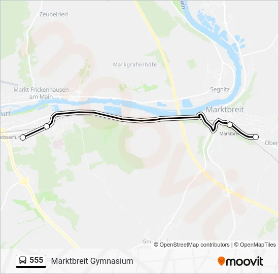 Автобус 555: карта маршрута