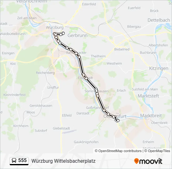 Автобус 555: карта маршрута