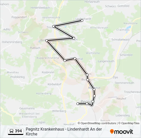 394 Bus Line Map