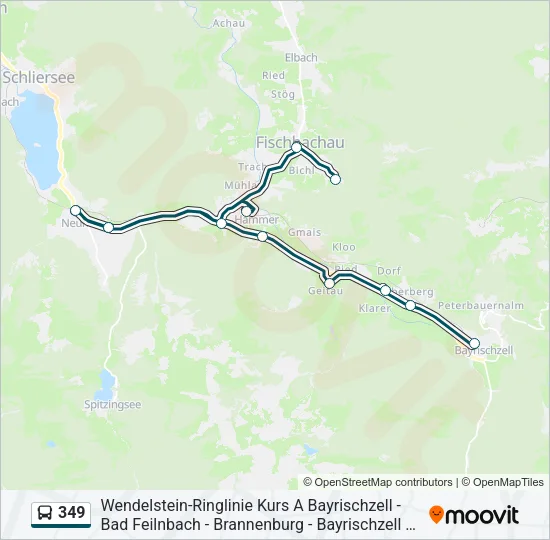 Автобус 349: карта маршрута