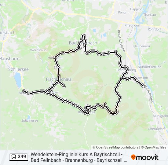 349 bus Line Map