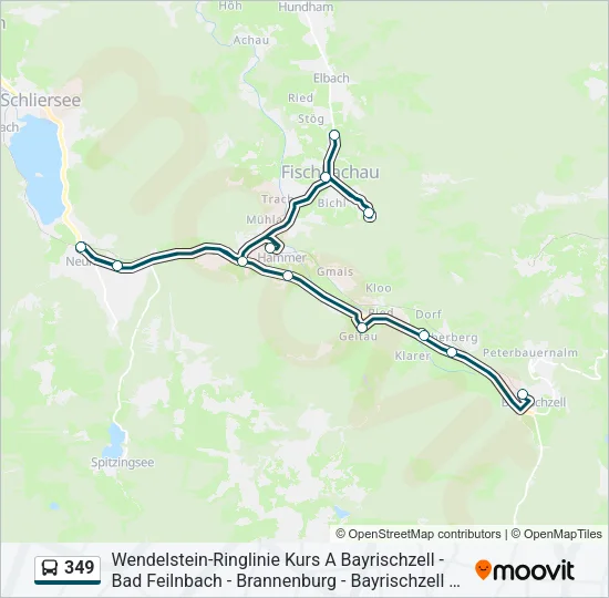 Автобус 349: карта маршрута