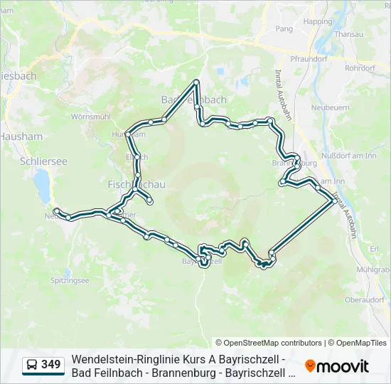 Автобус 349: карта маршрута