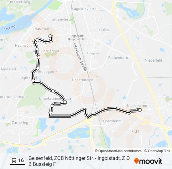 16 Route: Schedules, Stops & Maps - Schulzentrum Sw, Maximilianstraße ...