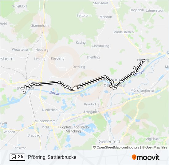 26 Route: Schedules, Stops & Maps - Pförring, Sattlerbrücke (Updated)