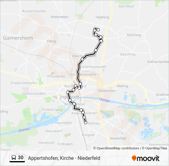 Автобус 30: карта маршрута