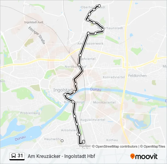 Автобус 31: карта маршрута
