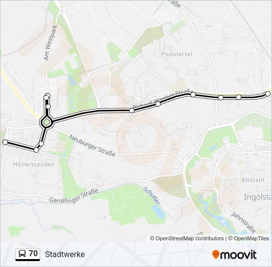 Автобус 70: карта маршрута