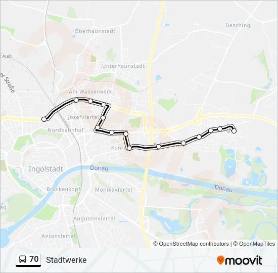70 Bus Line Map