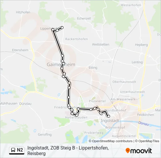 N2 Bus Line Map