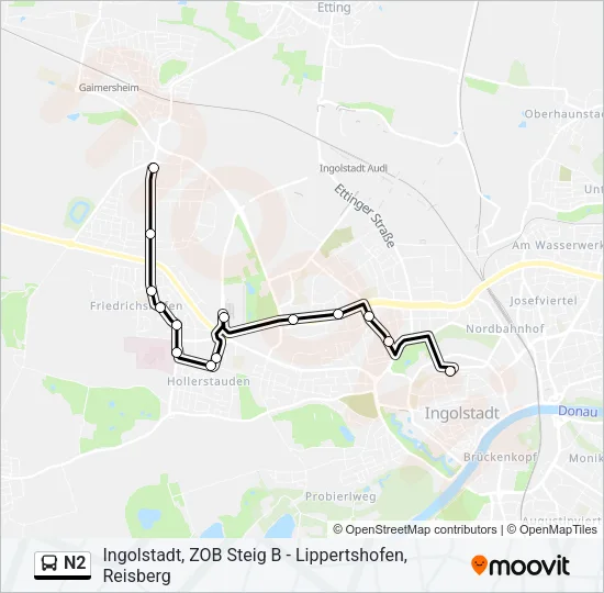 N2 Bus Line Map