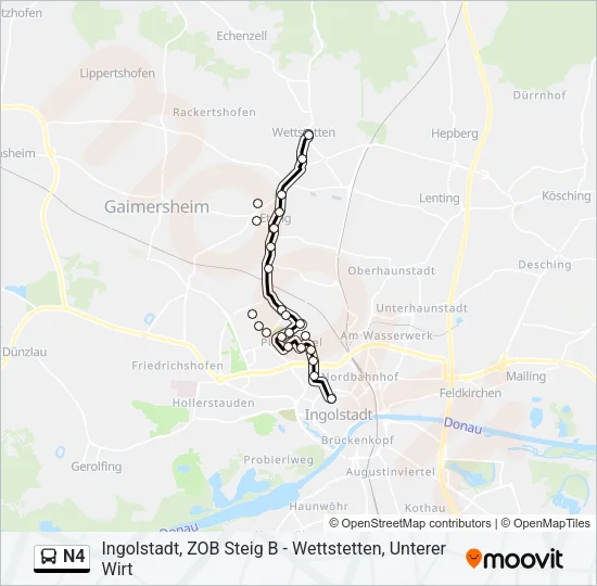 N4 Bus Line Map