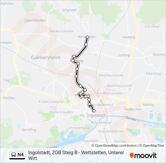 N4 Bus Line Map