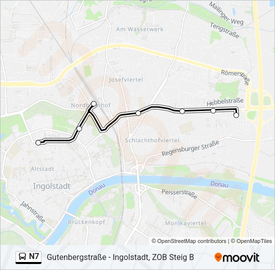 Автобус N7: карта маршрута
