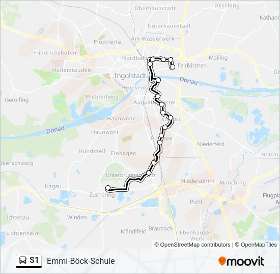 S1 Bus Line Map