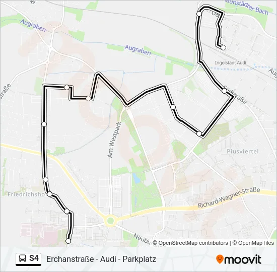 Автобус S4: карта маршрута