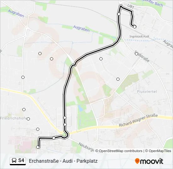 Автобус S4: карта маршрута